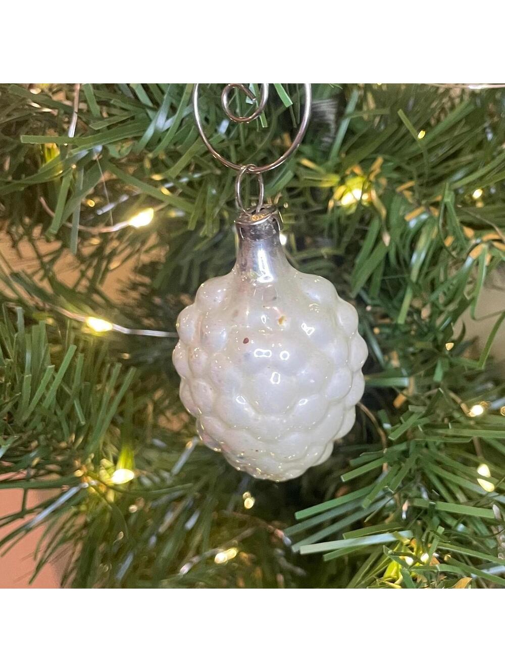 Glass Pinecone Ornament - Czechoslovakia Mercury Glass